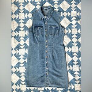 Vintage 90s Newport News Jeanology Cotton Denim Dress
